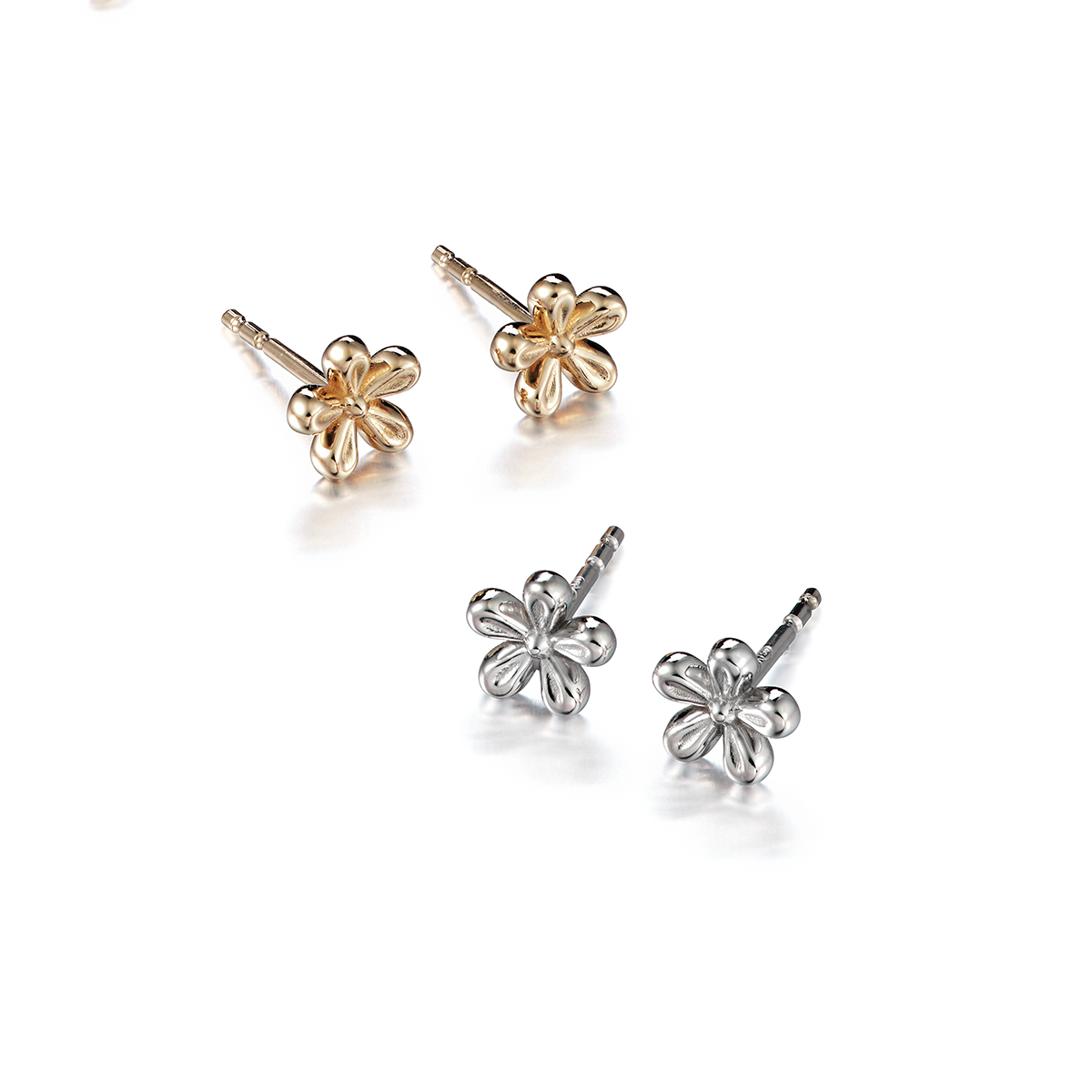 Juuret - Roots: Golden flower earrings
