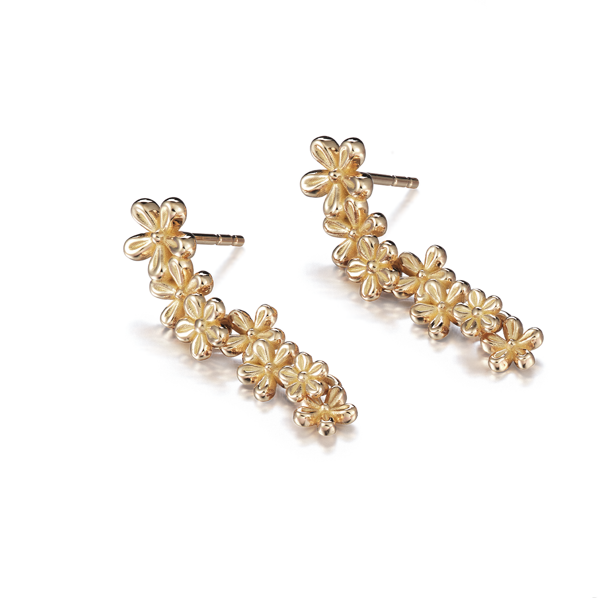 Juuret - Roots: Golden garland stud earrings