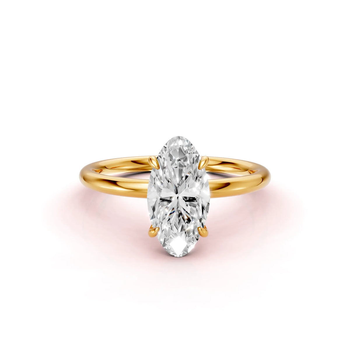 Keltakultainen Movaali timanttisormus