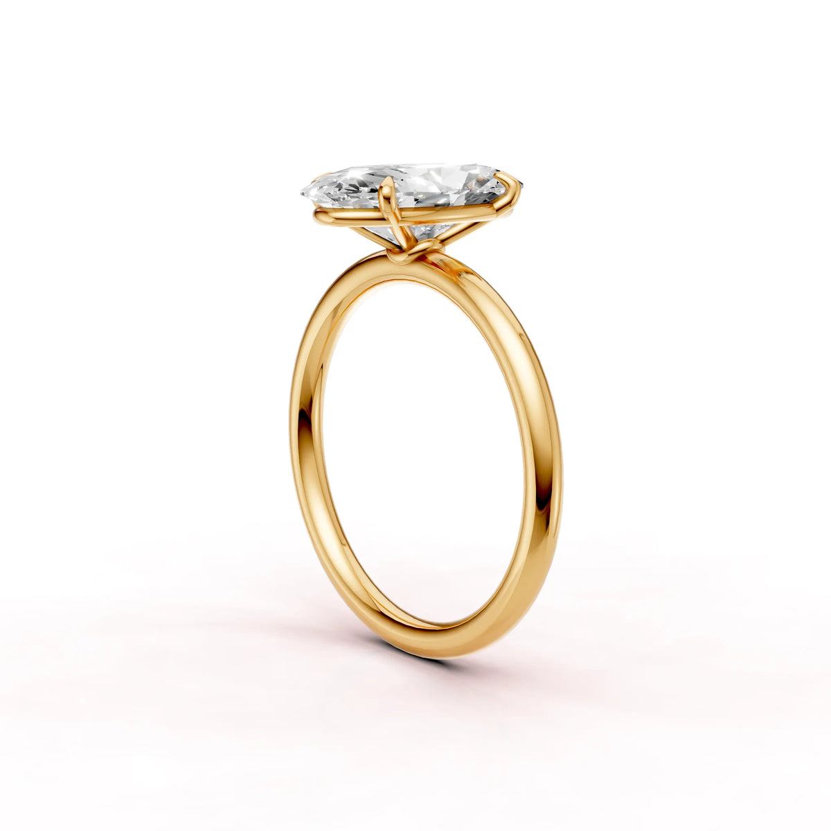 Keltakultainen Movaali timanttisormus