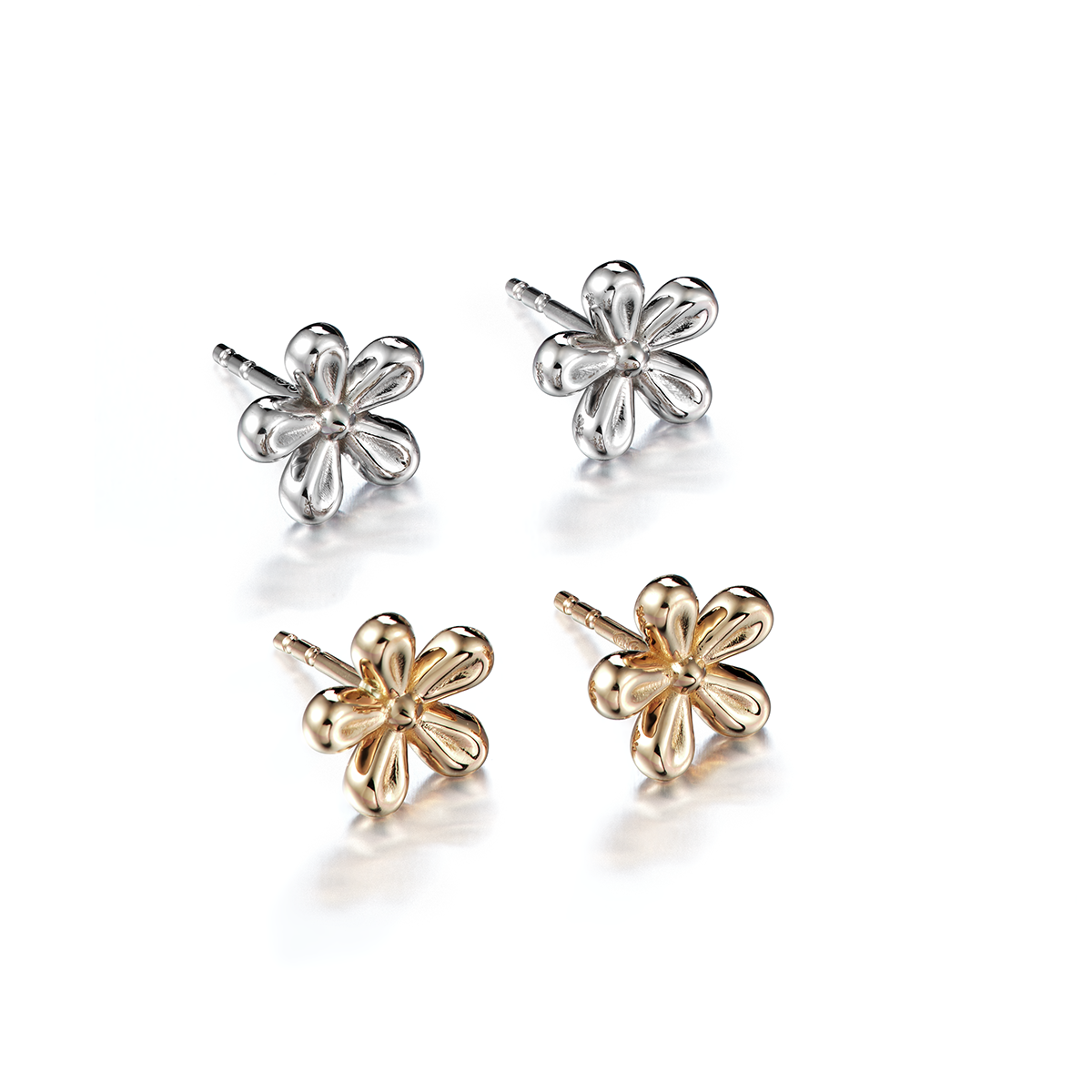 Juuret - Roots: Golden flower earrings