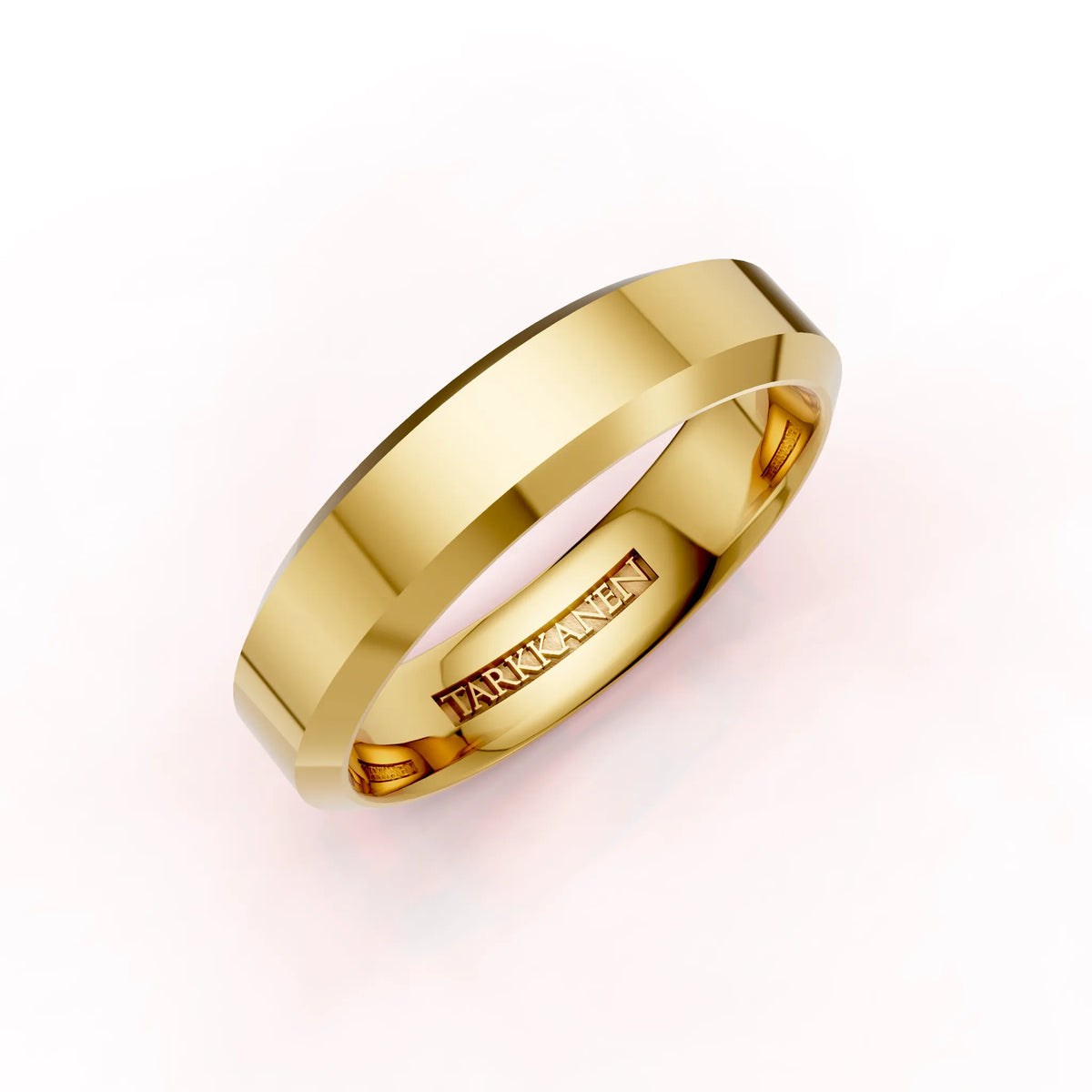 Keltakulta fasetti sormus