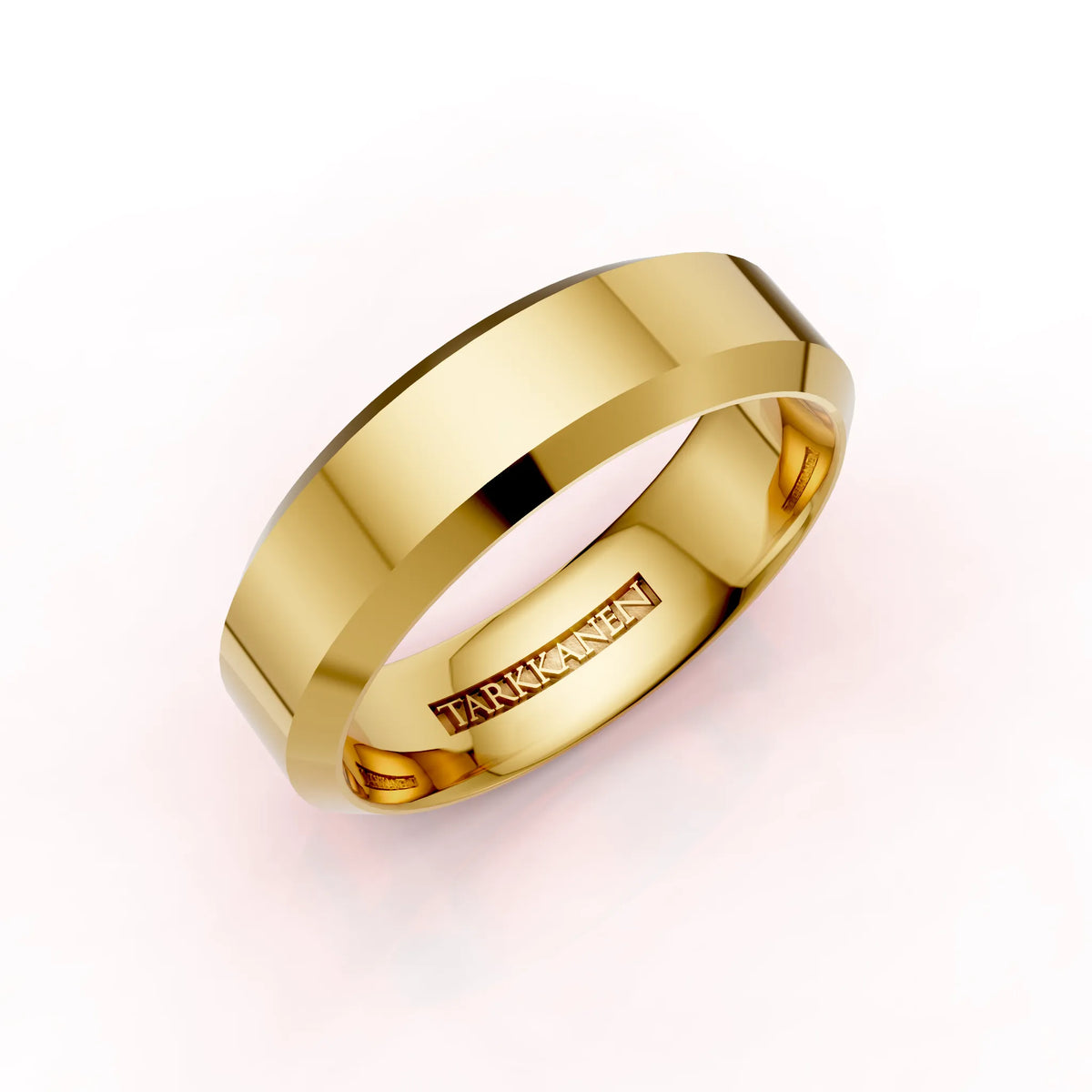 Keltakulta fasetti sormus