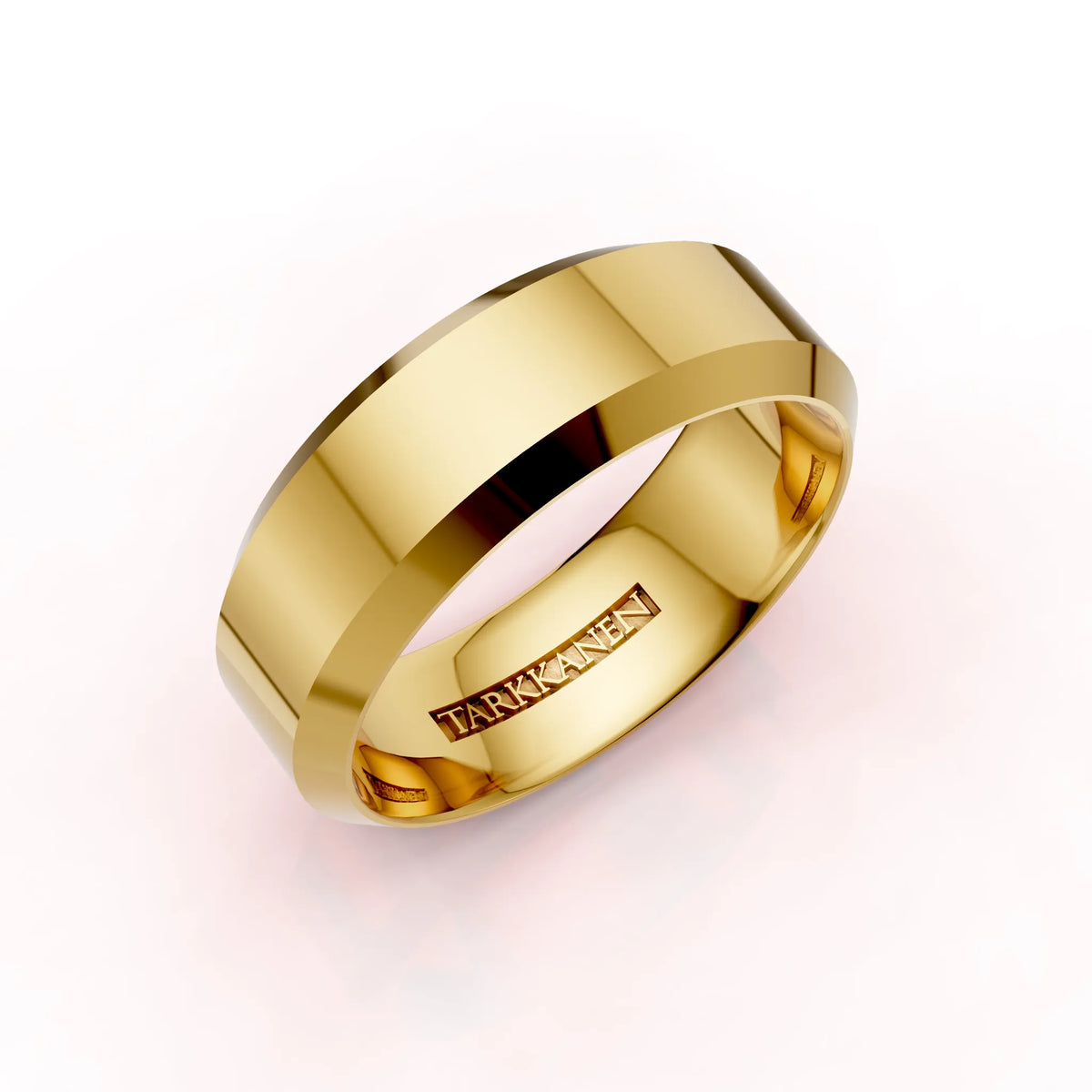 Keltakulta fasetti sormus