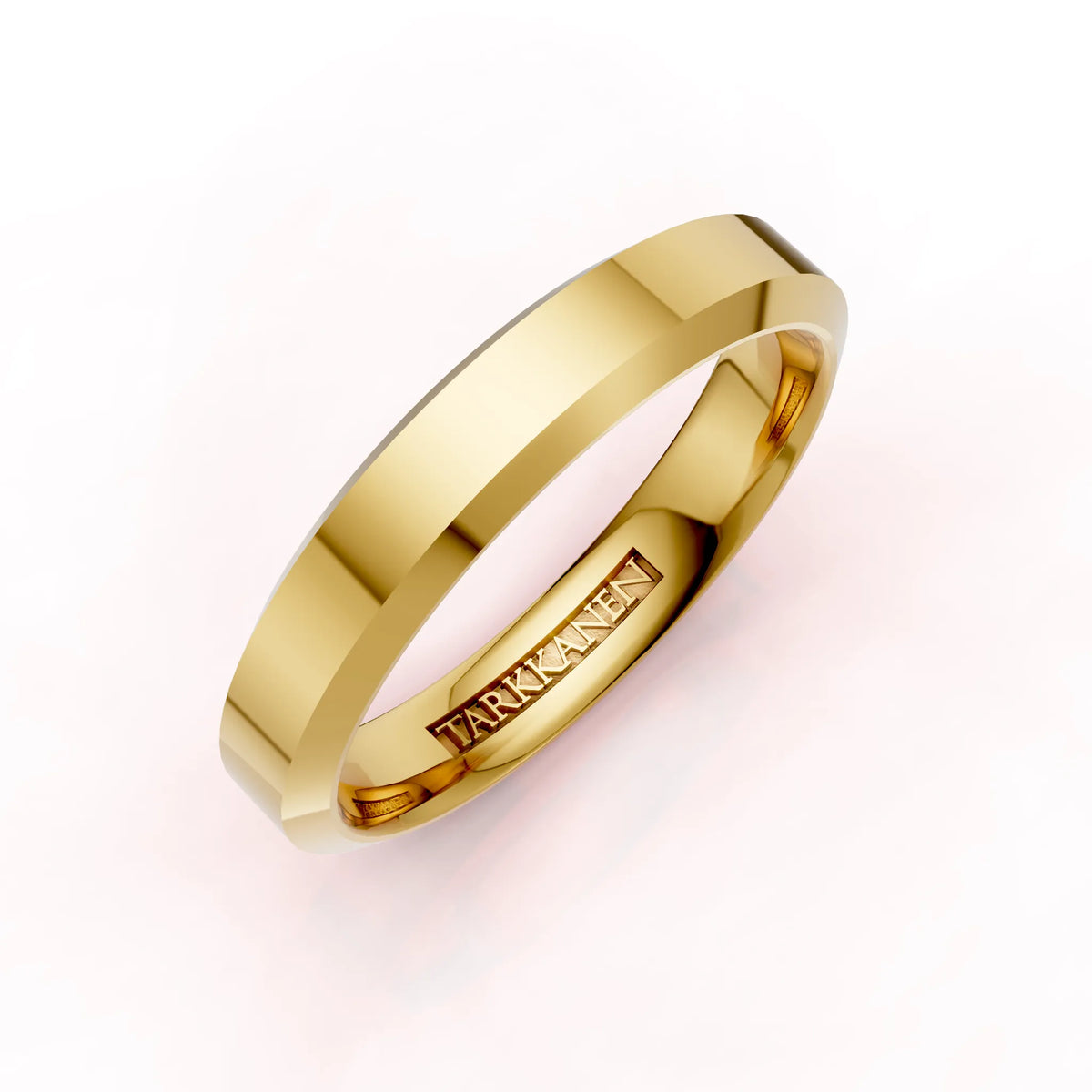 Keltakulta fasetti sormus