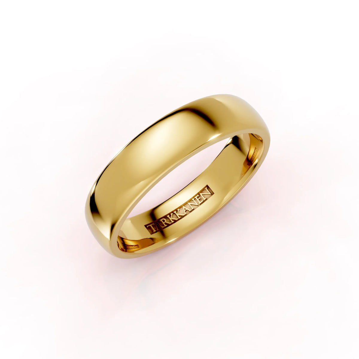 Keltakulta puolipyöreä sormus