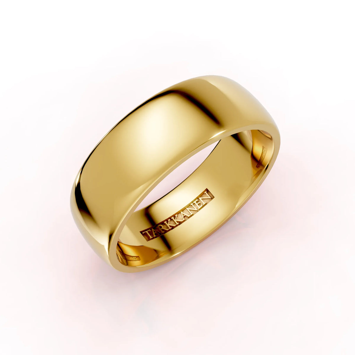 Keltakulta puolipyöreä sormus