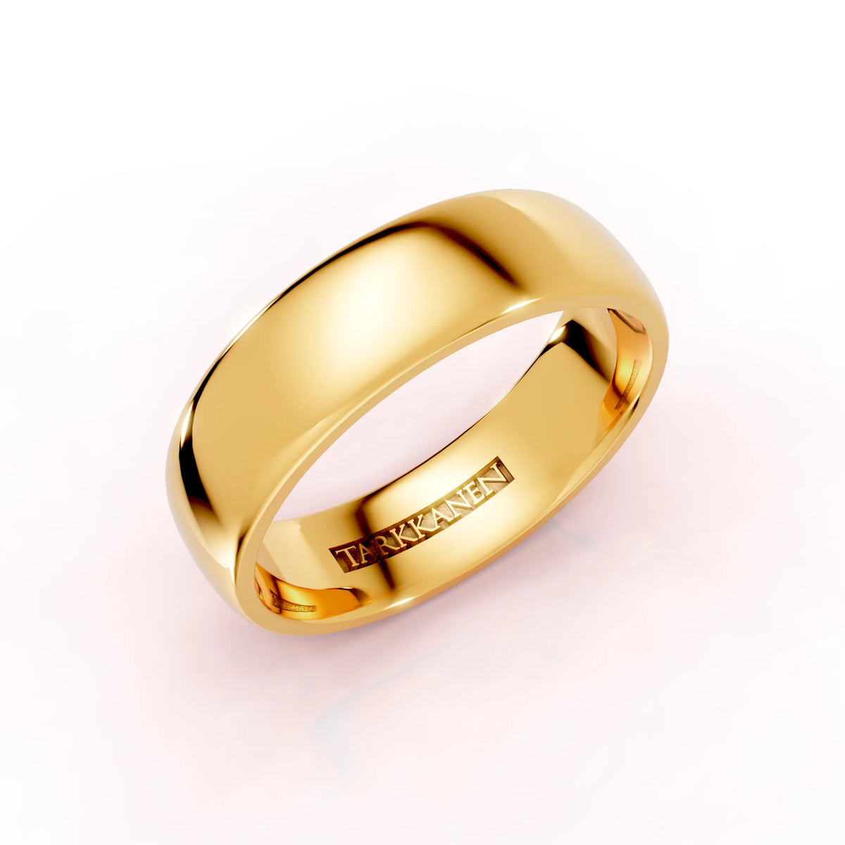 Keltakulta puolipyöreä sormus