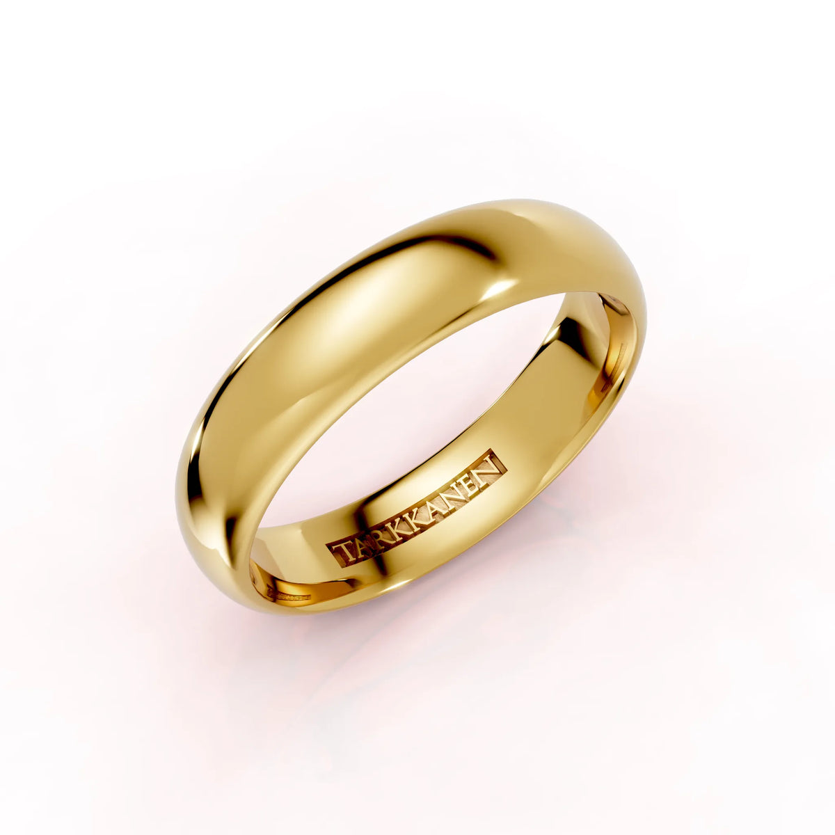 Keltakulta pyöreä miesten sormus