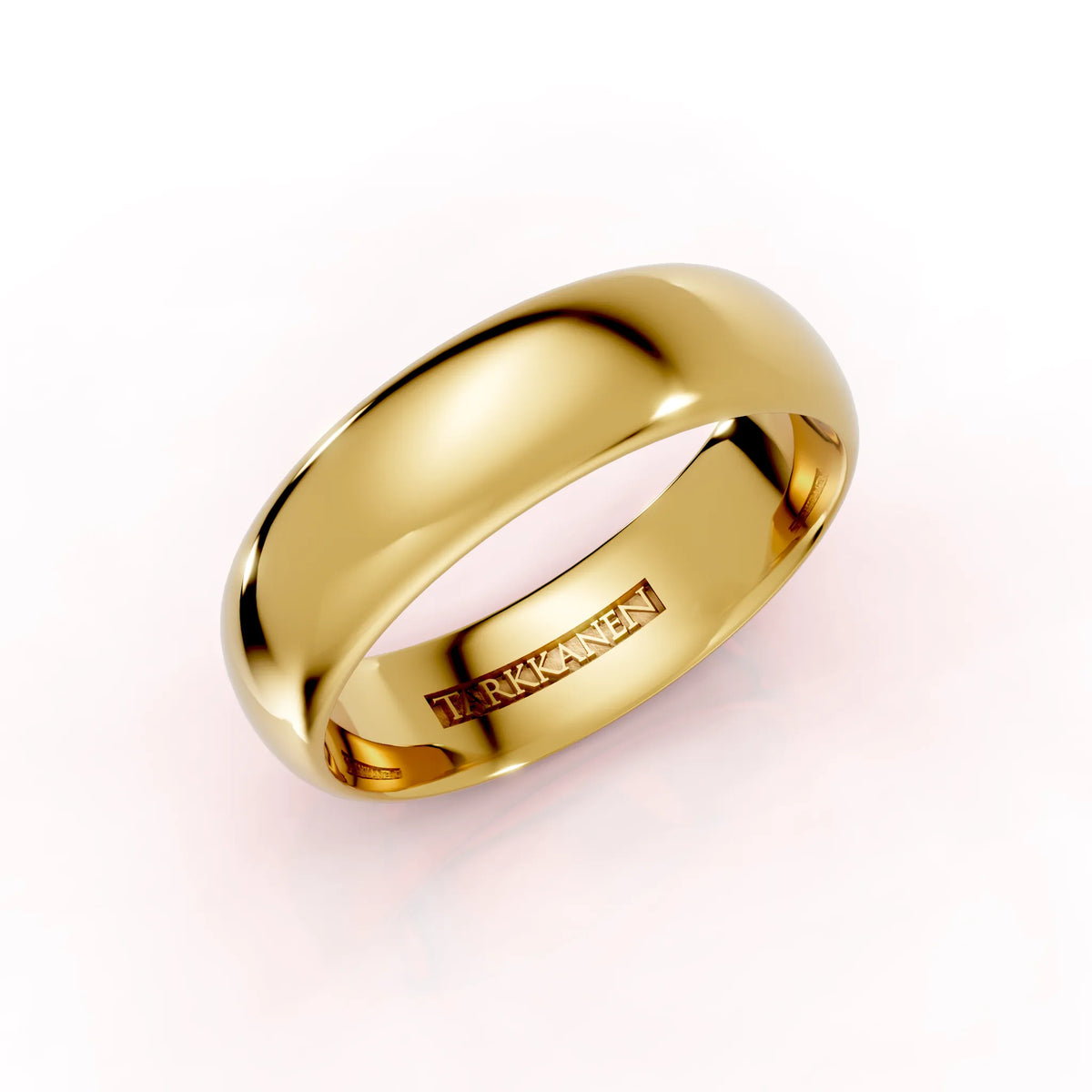 Keltakulta pyöreä miesten sormus