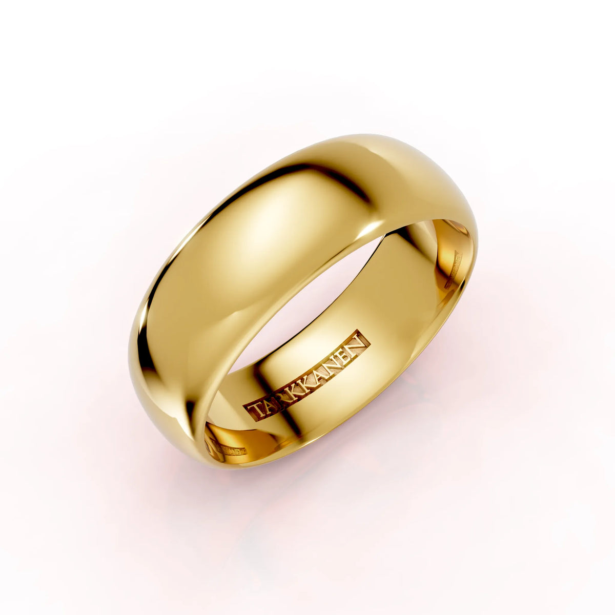 Keltakulta pyöreä miesten sormus