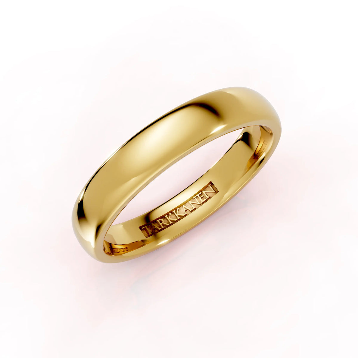 Keltakulta puolipyöreä sormus