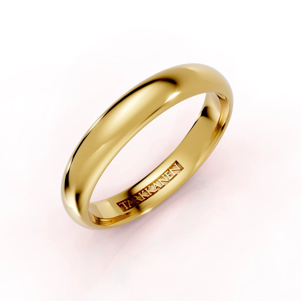Keltakulta pyöreä miesten sormus