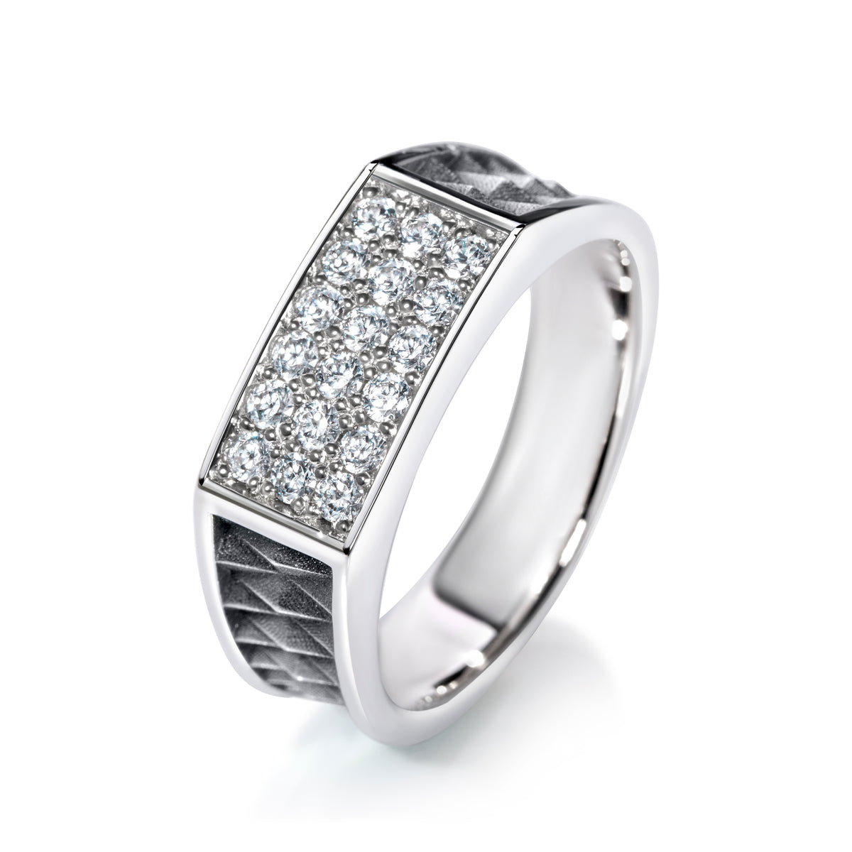 Karkki Pavé diamond stud ring 0.36 ct