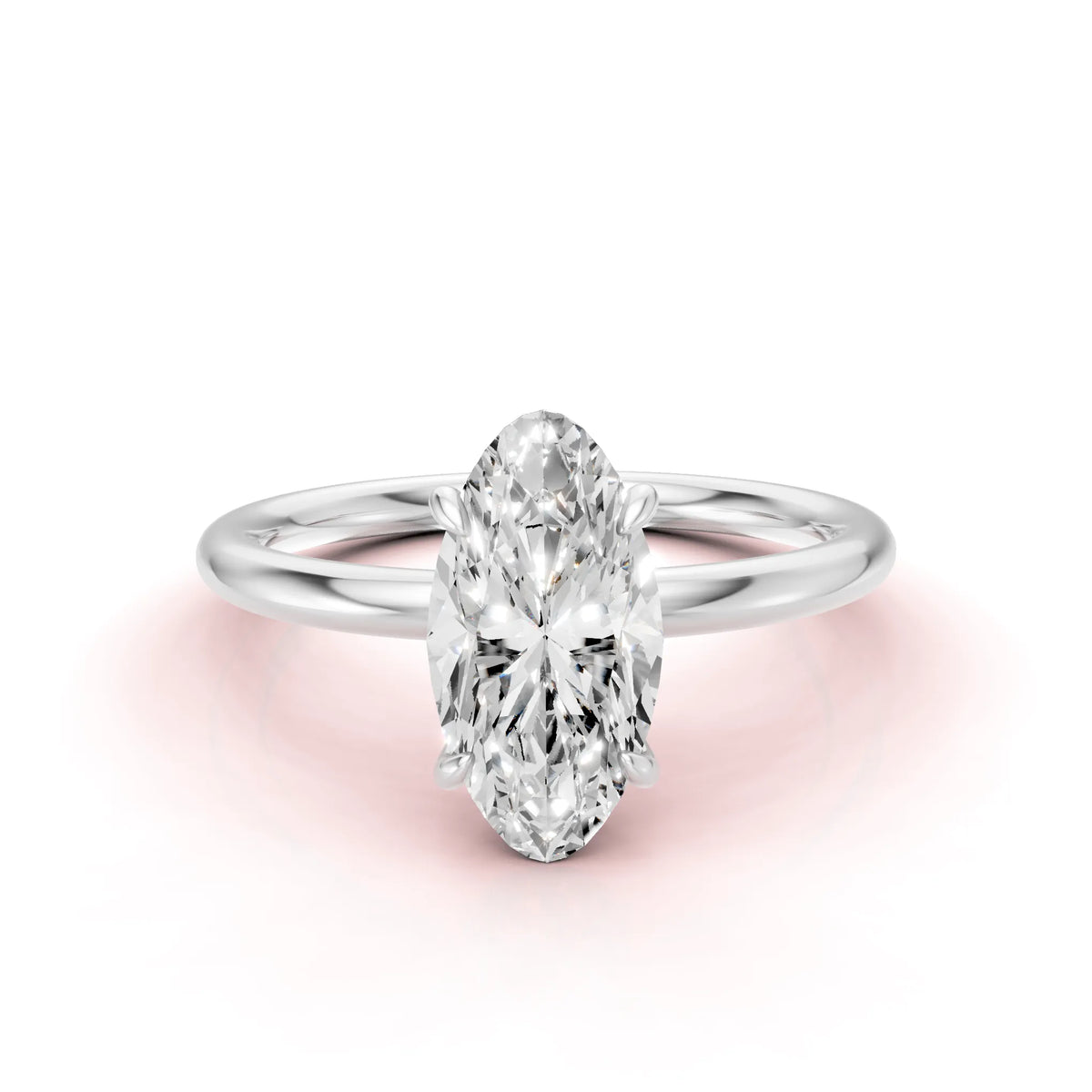 Valkokultainen Movaali Timanttisormus