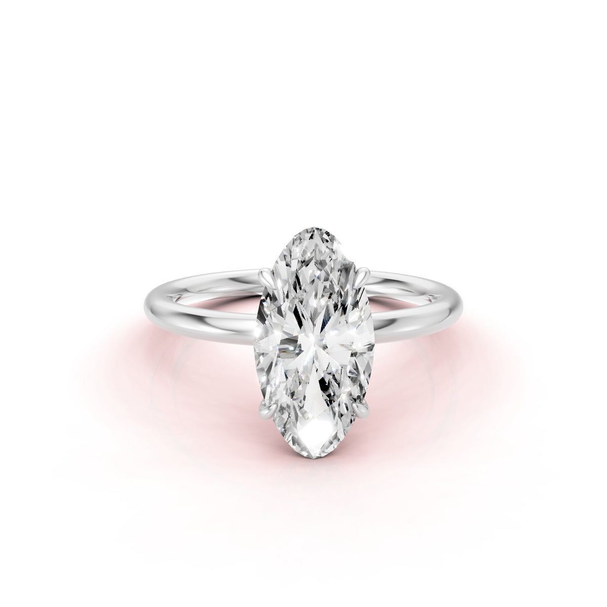 Valkokultainen Movaali Timanttisormus