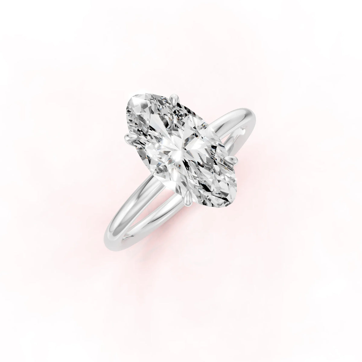 Valkokultainen Movaali Timanttisormus