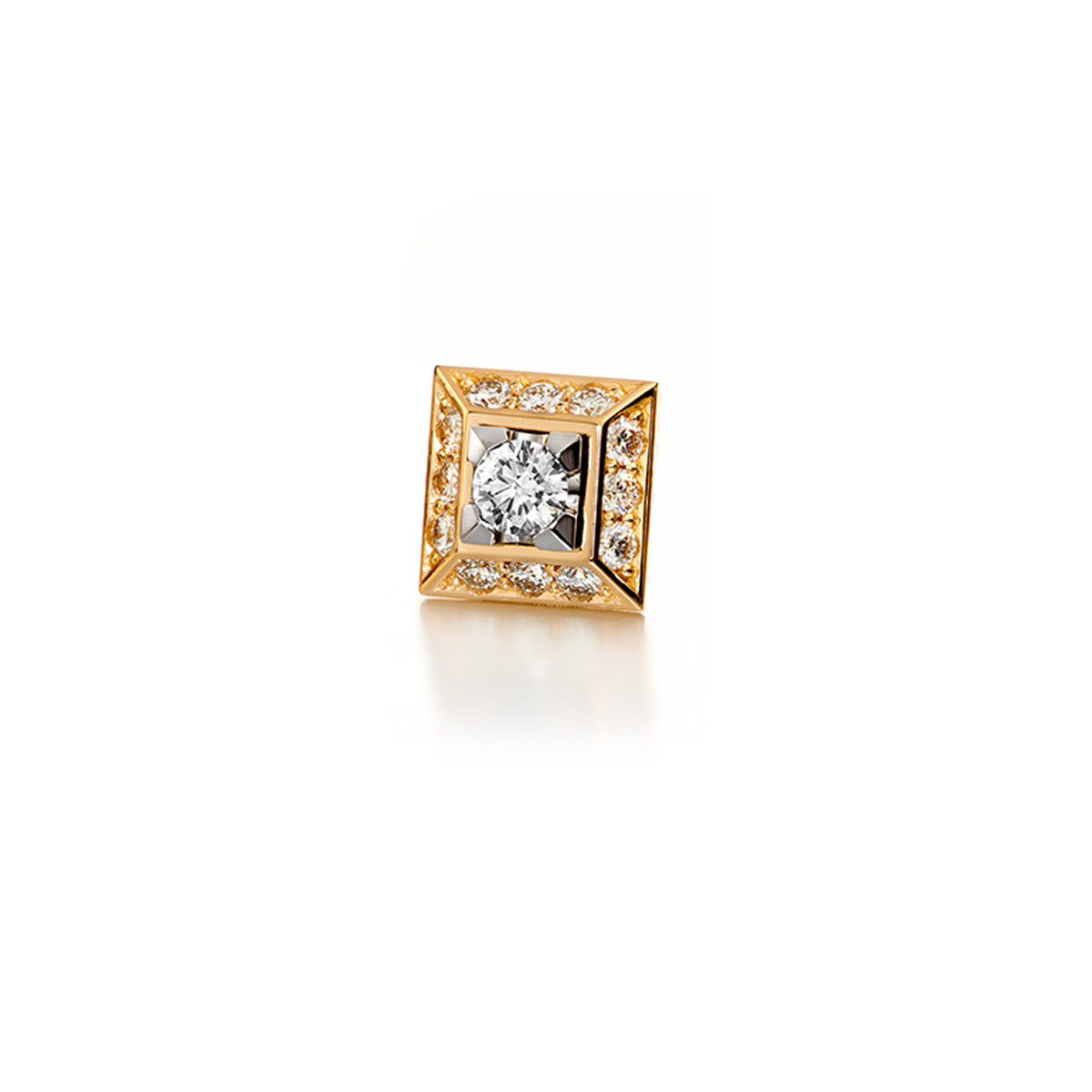 Tunteiden vuori -sarjan timanttikorvakoru, kelta- ja valkokultaa, 0,80 ct
