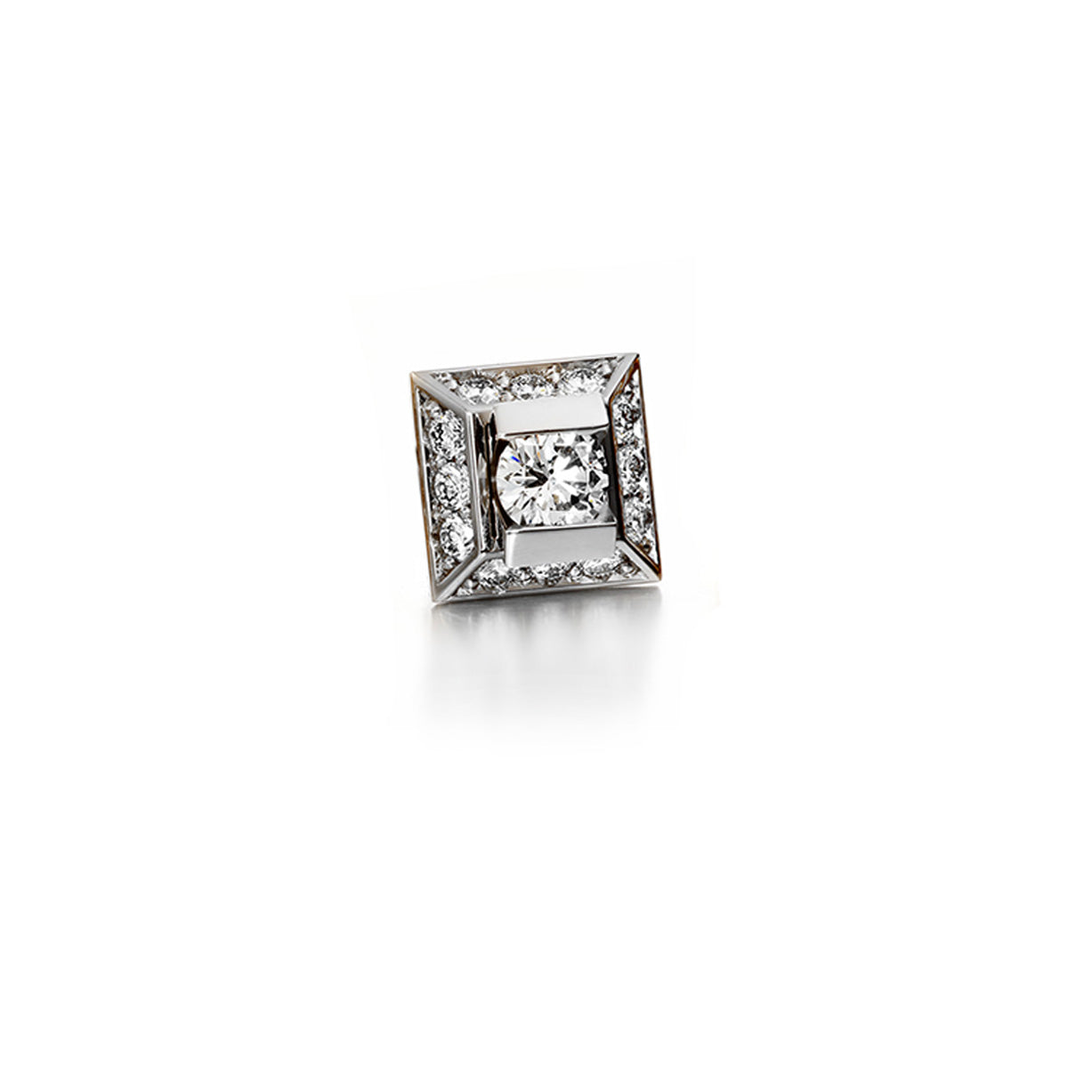 Tunteiden vuori Klassikko-sarjan timanttikorvakoru, valkokultaa, 0,98 ct