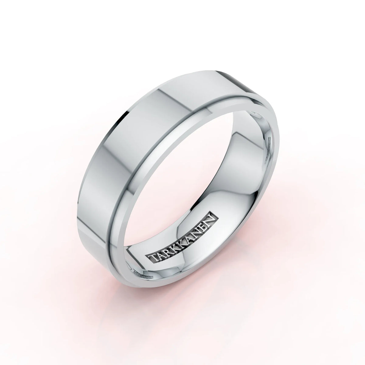 Valkokulta tai platina Edge miesten sormus