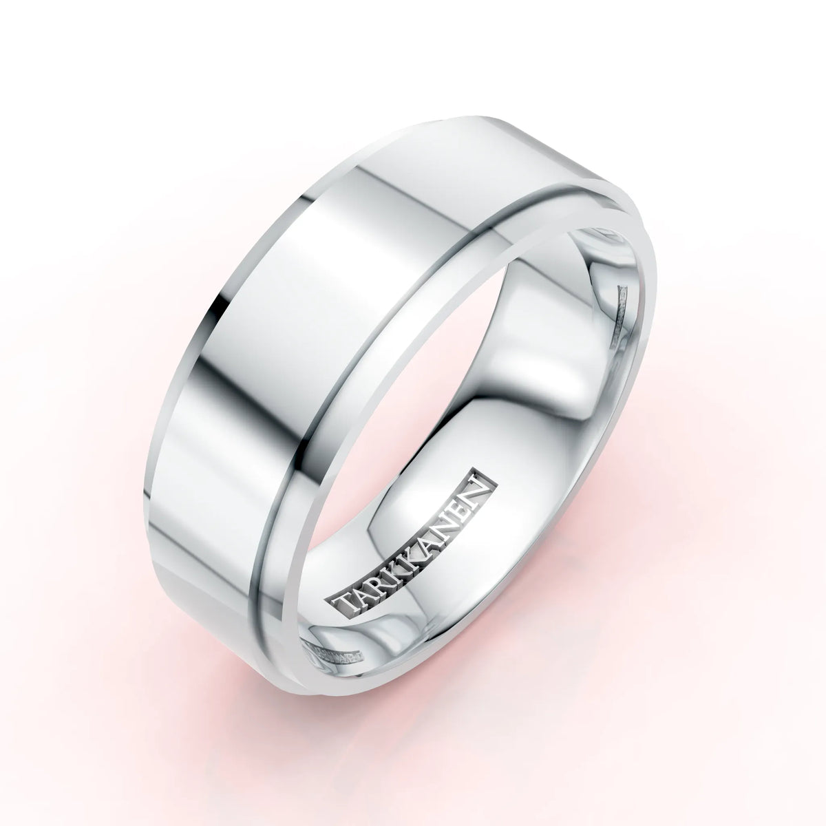 Valkokulta tai platina Edge miesten sormus