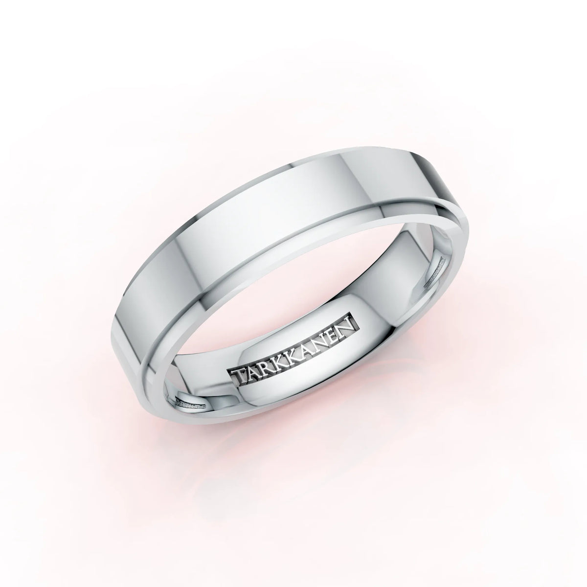 Valkokulta tai platina Edge miesten sormus