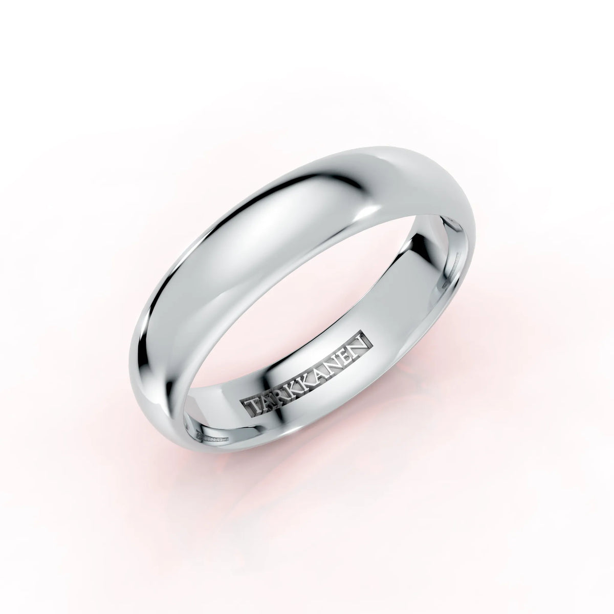 Valkokulta pyöreä miesten sormus