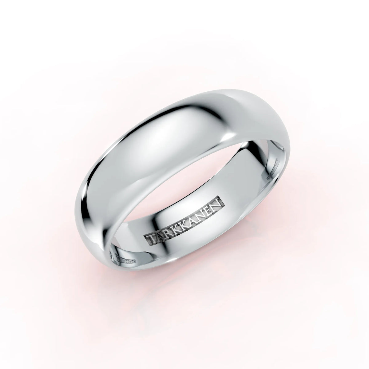 Valkokulta pyöreä miesten sormus