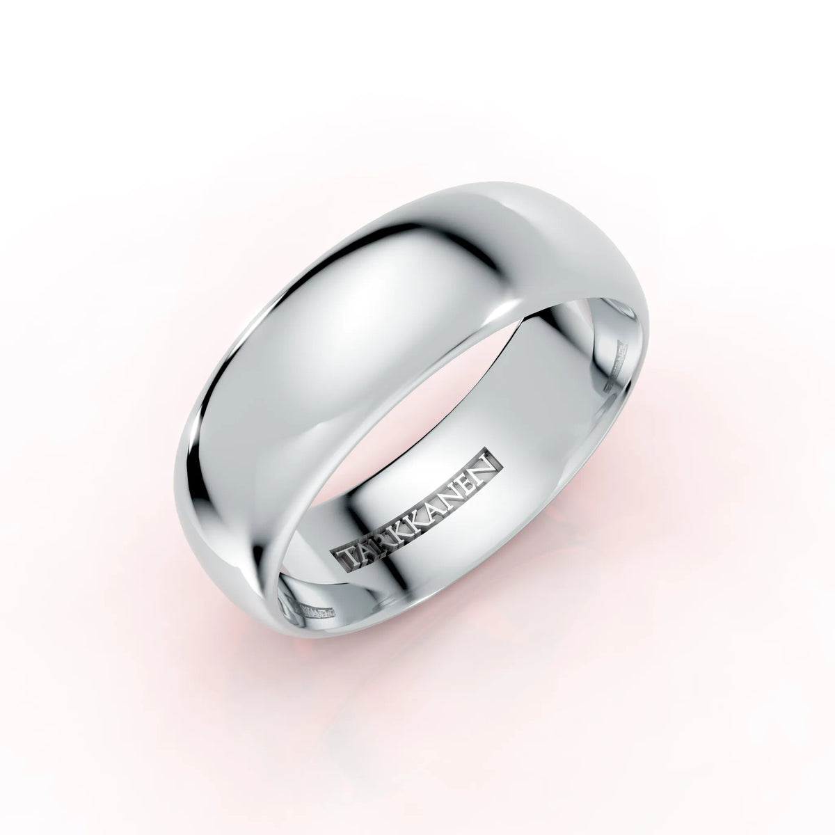 Valkokulta pyöreä miesten sormus