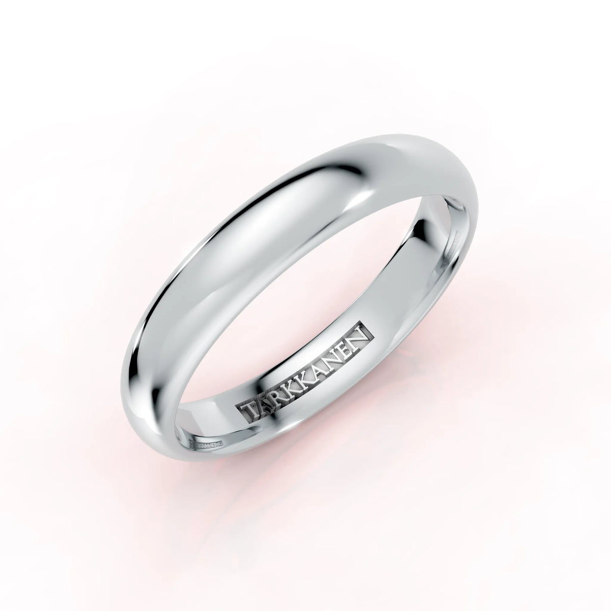 Valkokulta pyöreä miesten sormus