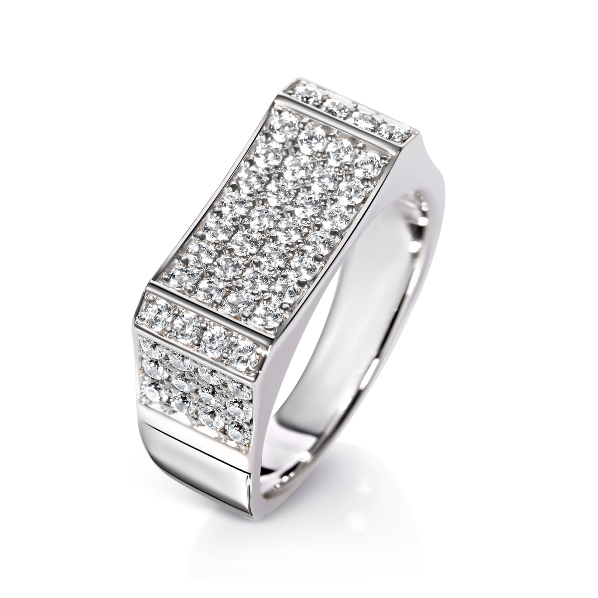 Pavé stud ring 1.2 ct