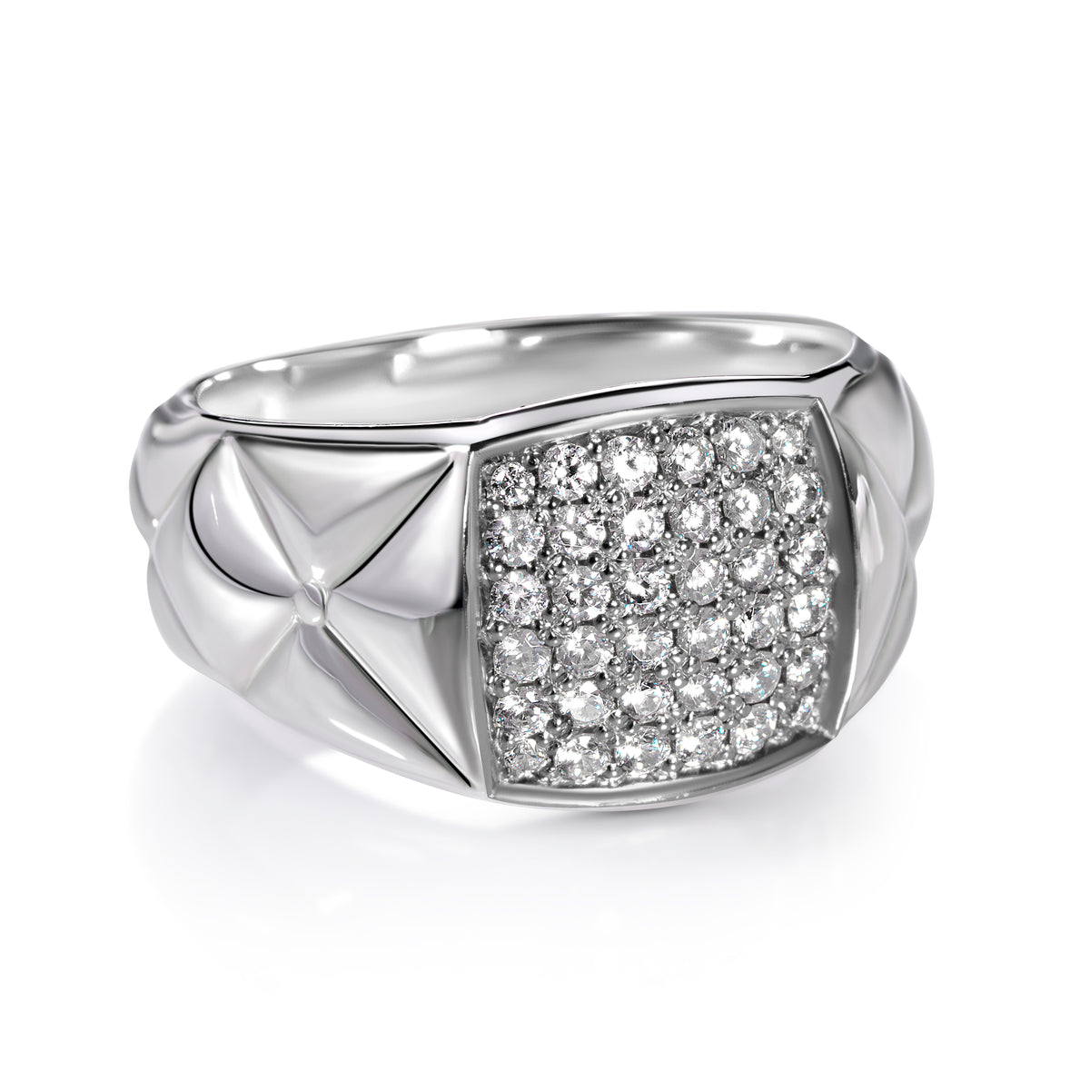 Pavé stud ring Pastilles 0.72 ct