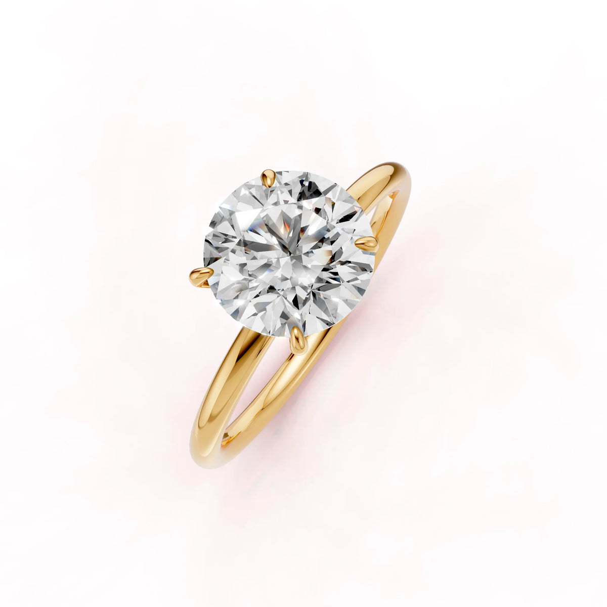 Keltakultainen Briljantti Timanttisormus