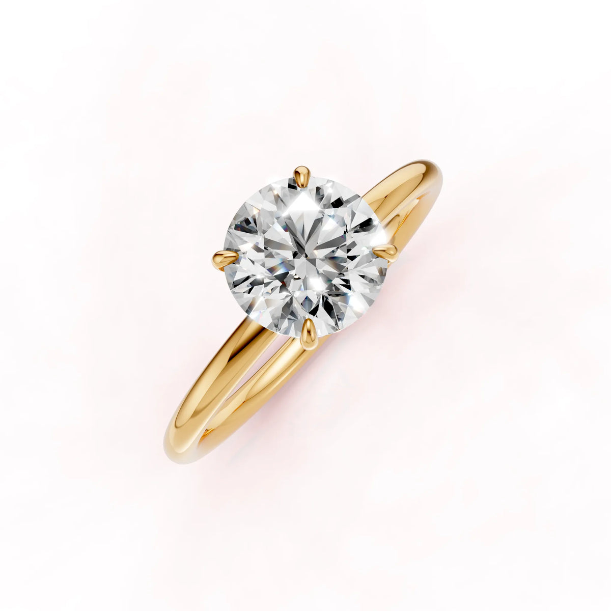 Keltakultainen Briljantti Timanttisormus