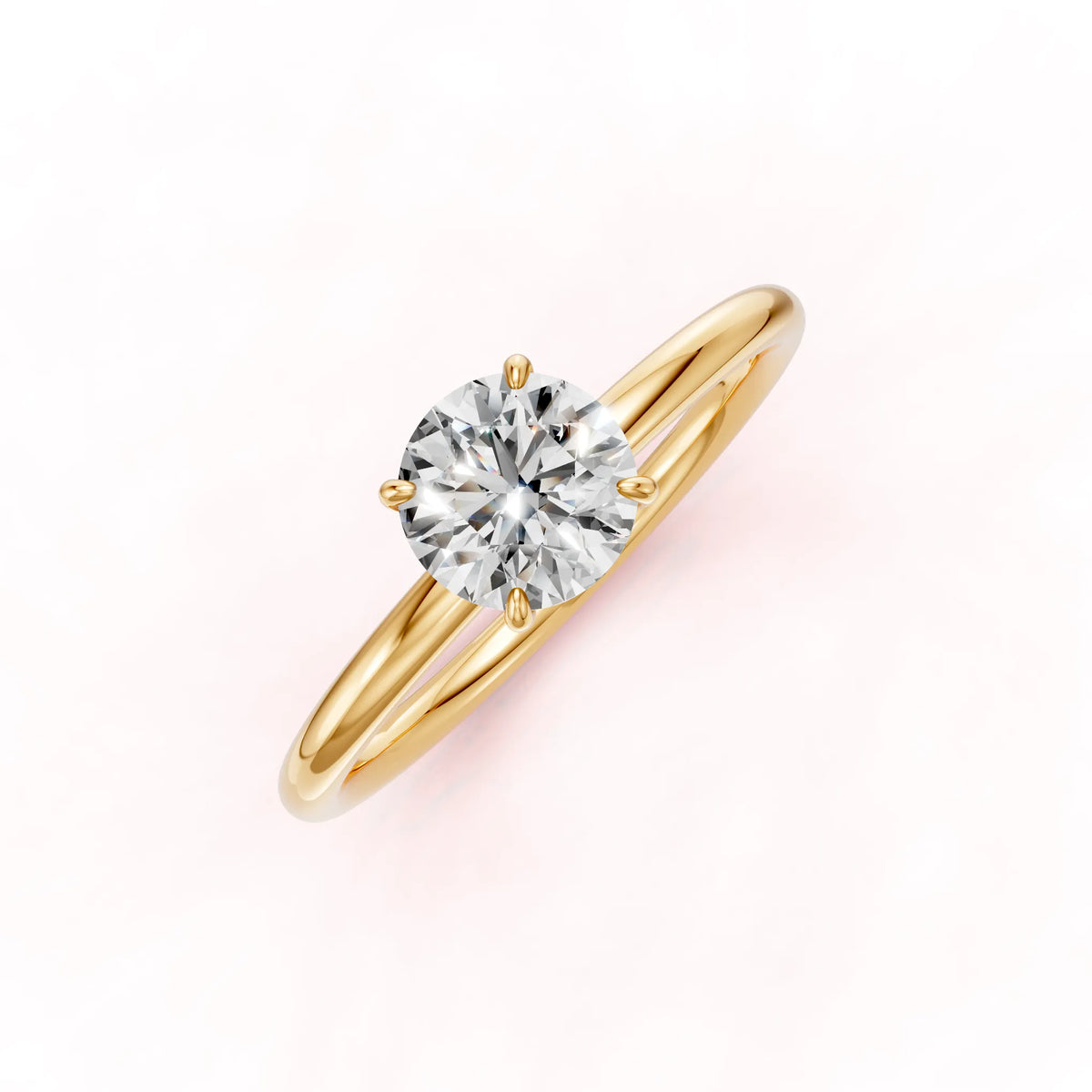 Keltakultainen Briljantti Timanttisormus