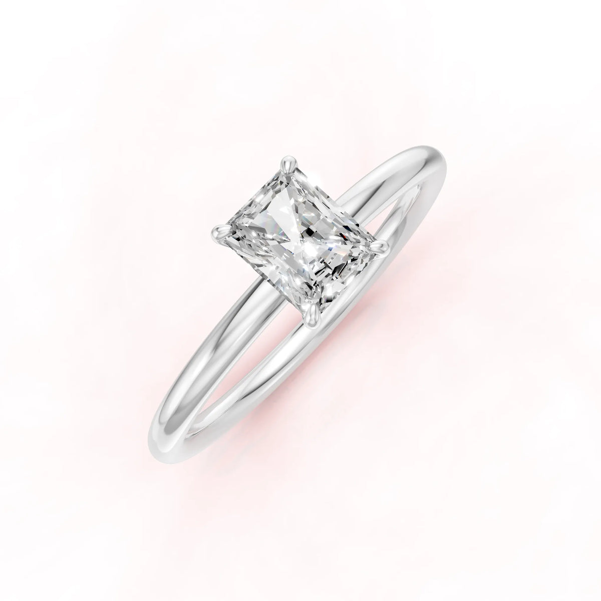 Valkokultainen Radiant Timanttisormus