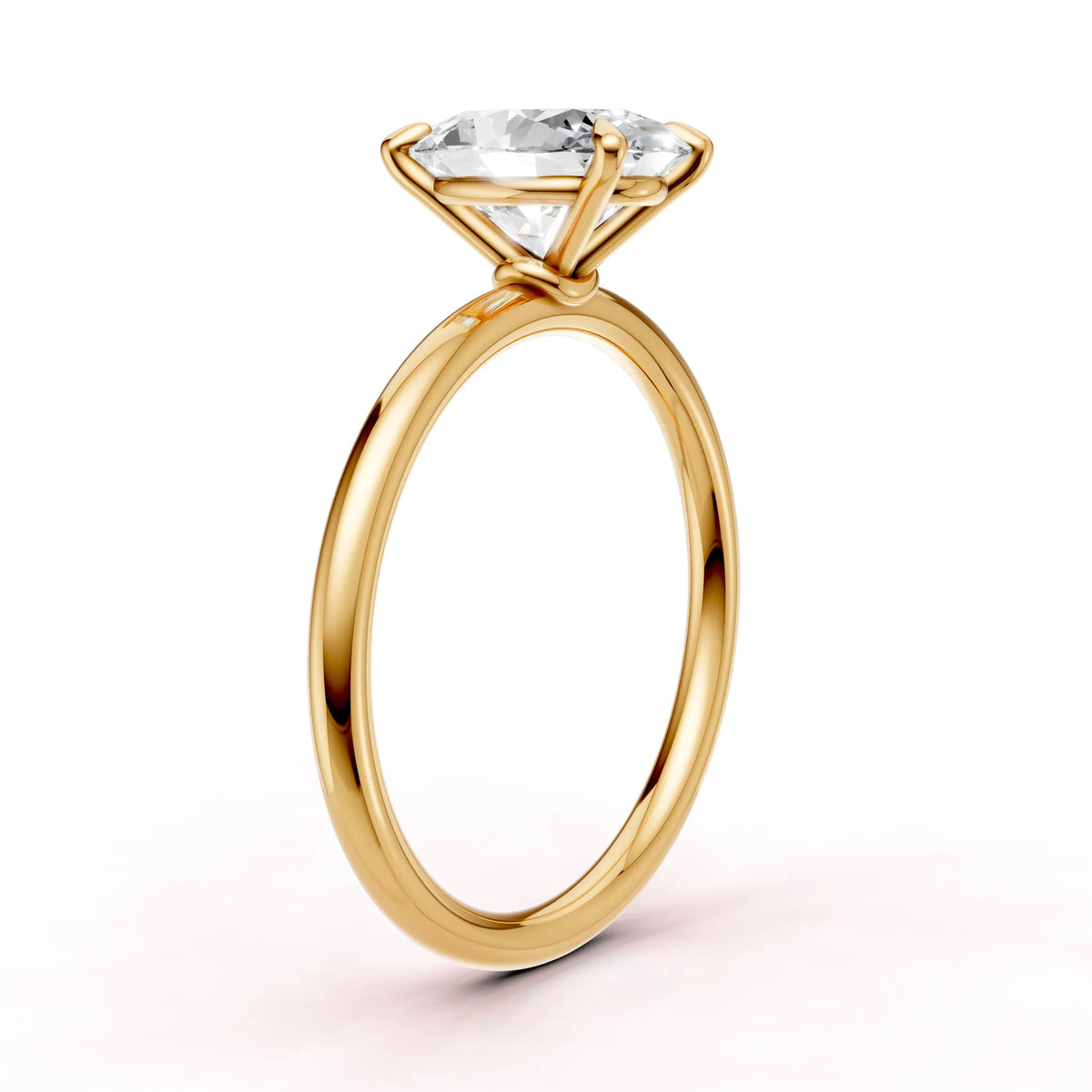 Keltakultainen Ovaali Timanttisormus