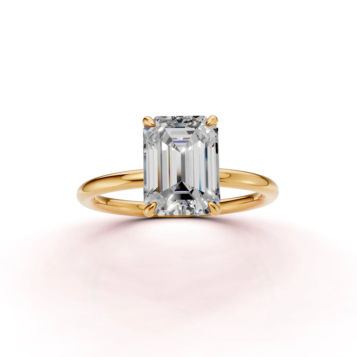 Keltakultainen Emerald Timanttisormus