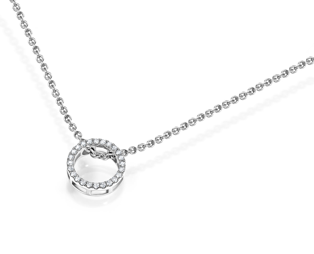 A wonderful circular diamond pendant