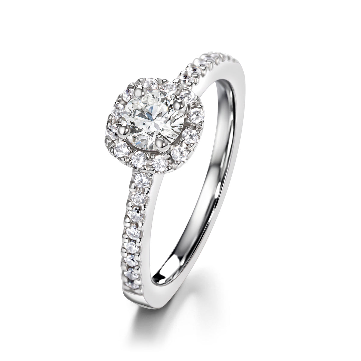 Upea kultainen Carmosier-timanttisormus 0,78 ct