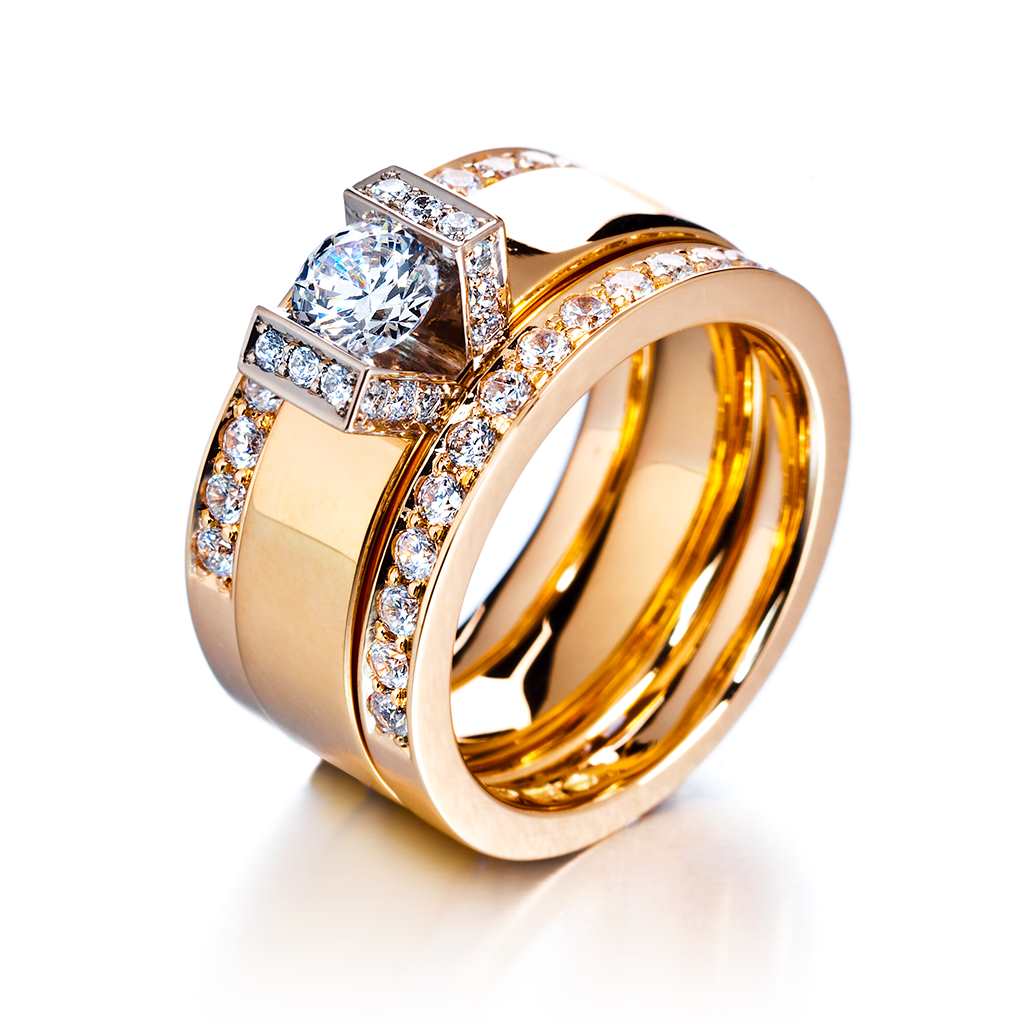 Tunteiden vuori Klassikko -timanttisormus 1,24 ct, keltakulta