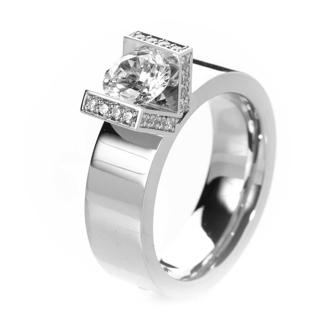 Tunteiden vuori Klassikko -timanttisormus 1,19 ct, valkokulta