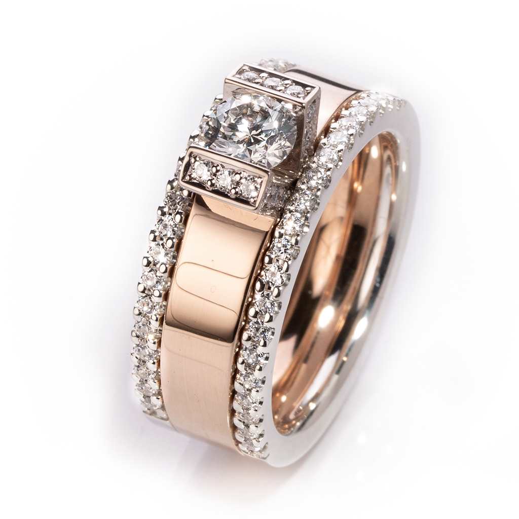 Tunteiden vuori Klassikko -timanttisormus, 1,04 ct, kapeneva malli